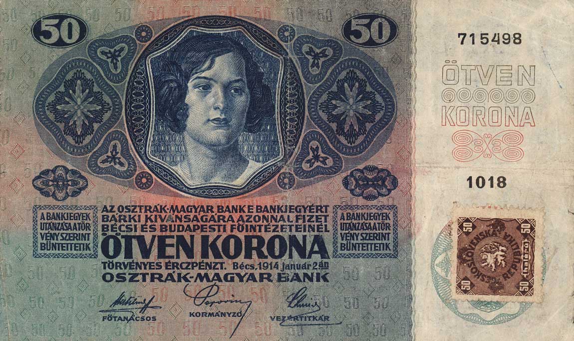 Front of Czechoslovakia p3: 50 Korun from 1919