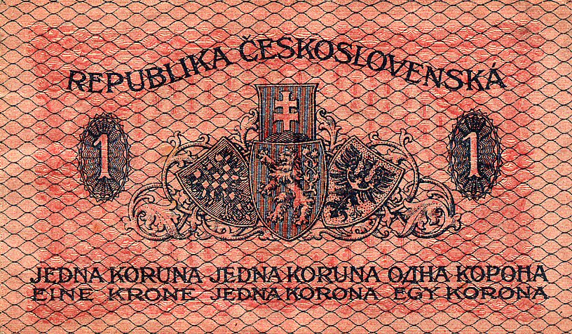 Back of Czechoslovakia p6a: 1 Koruna from 1919