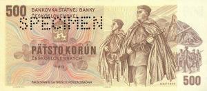 p93s from Czechoslovakia: 500 Korun from 1973