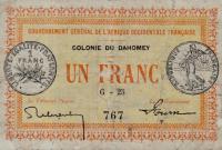 p2b from Dahomey: 1 Franc from 1917