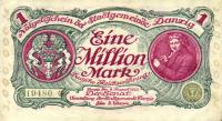 p24a from Danzig: 1000000 Mark from 1923