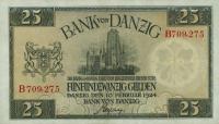 p54 from Danzig: 25 Gulden from 1924