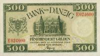 p56 from Danzig: 500 Gulden from 1924