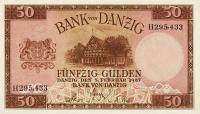 p65 from Danzig: 50 Gulden from 1937