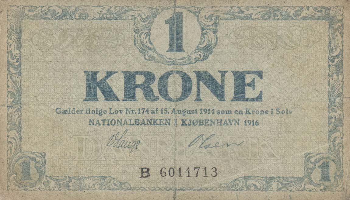 Front of Denmark p12b: 1 Krone from 1916