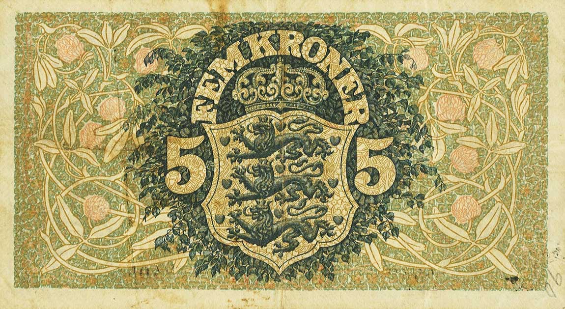 Back of Denmark p20i: 5 Kroner from 1922