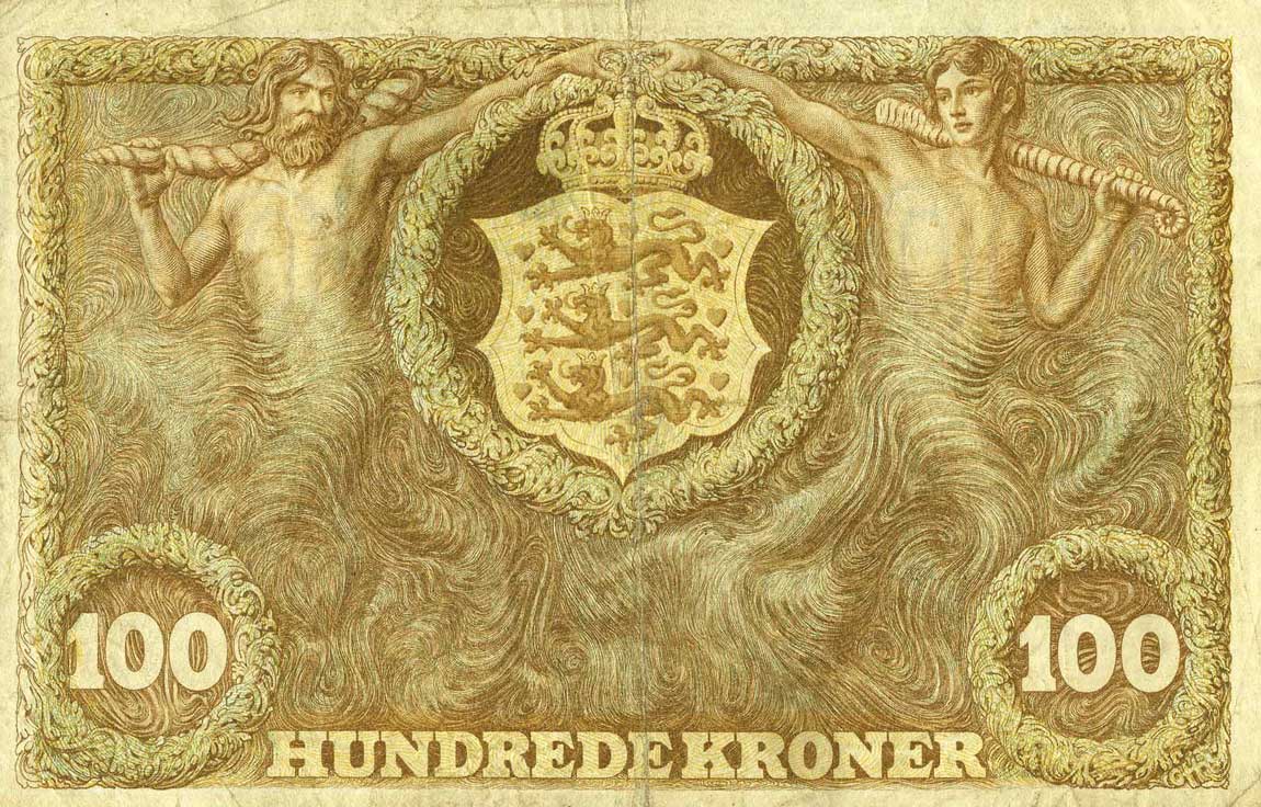 Back of Denmark p28b: 100 Kroner from 1932