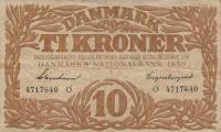 p31f from Denmark: 10 Kroner from 1939