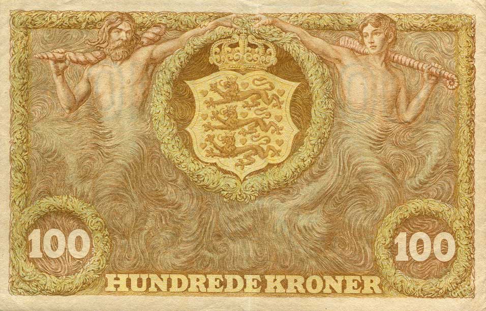 Back of Denmark p33d: 100 Kroner from 1943