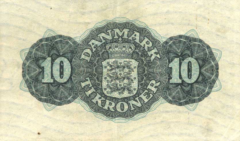 Back of Denmark p37k: 10 Kroner from 1948