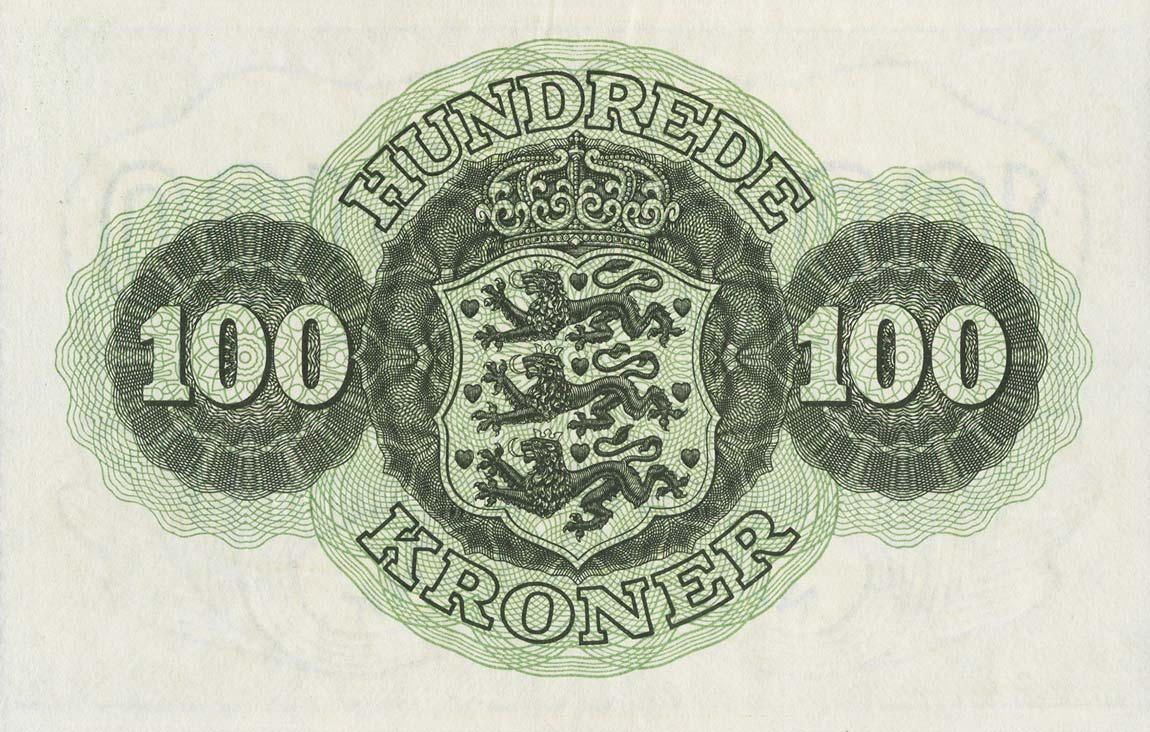 Back of Denmark p39j: 100 Kroner from 1953