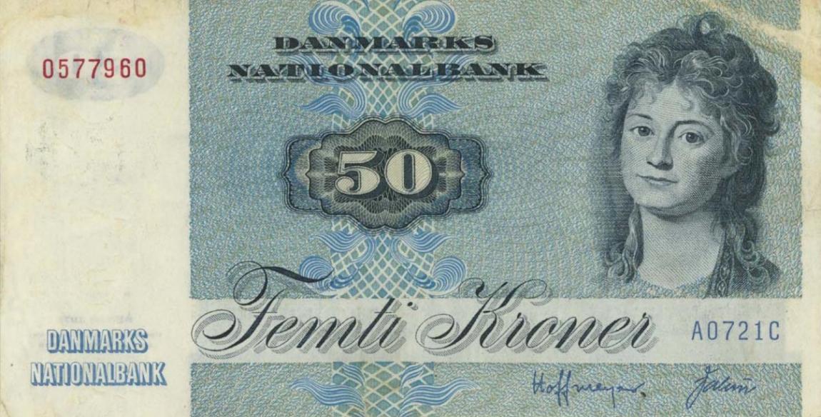 Front of Denmark p50a: 50 Kroner from 1972