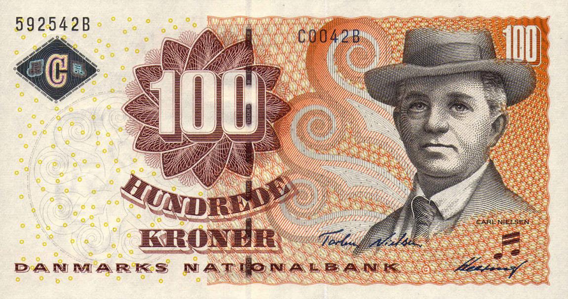 Front of Denmark p61c: 100 Kroner from 2004