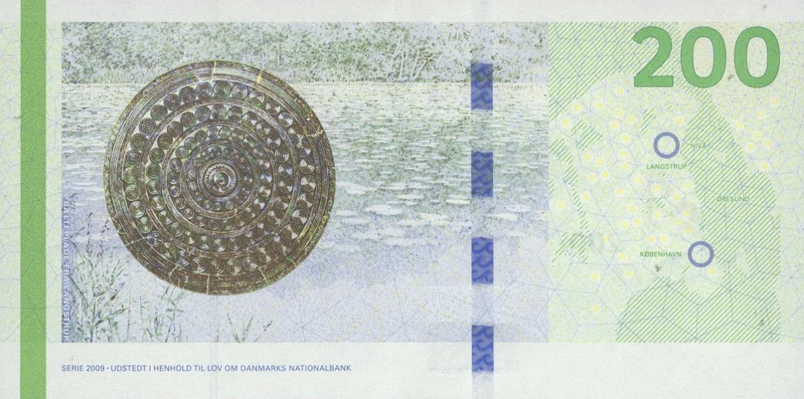 Back of Denmark p67a: 200 Kroner from 2009