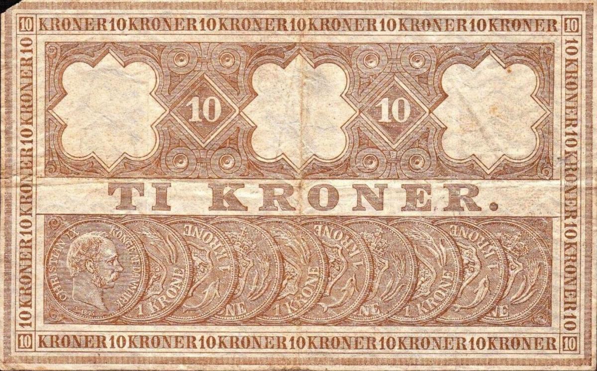 Back of Denmark p7f: 10 Kroner from 1908