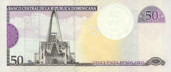 Back of Dominican Republic p161a: 50 Pesos Oro from 2000