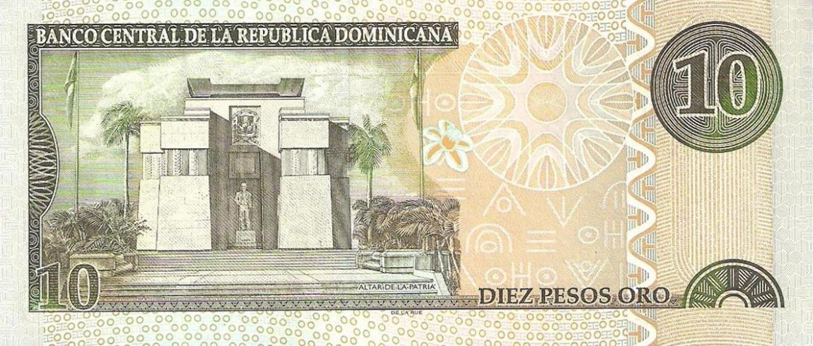 Back of Dominican Republic p168c: 10 Pesos Oro from 2003