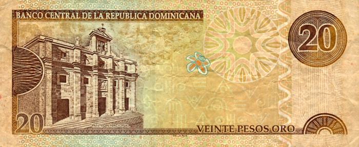 Back of Dominican Republic p169a: 20 Pesos Oro from 2001