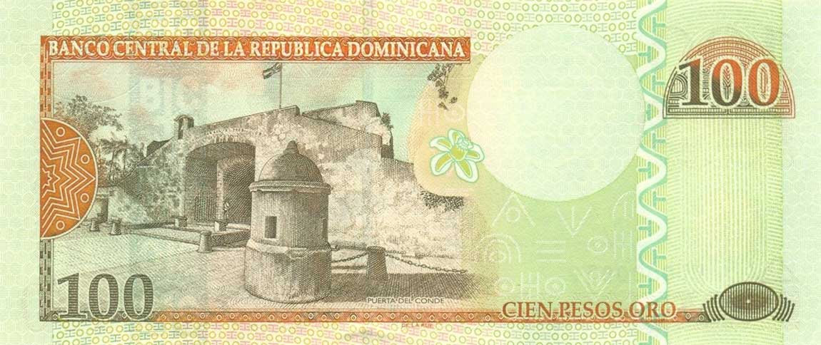 Back of Dominican Republic p171c: 100 Pesos Oro from 2003