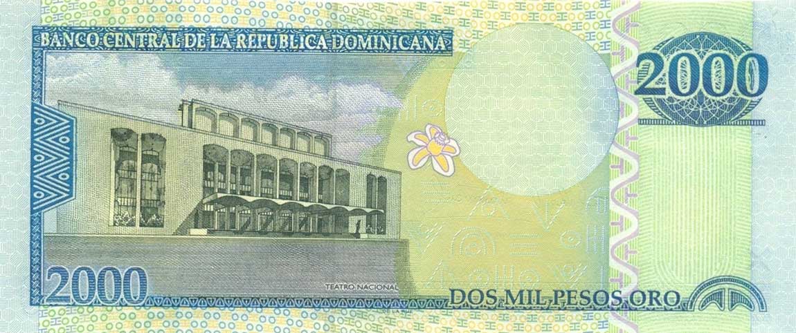 Back of Dominican Republic p174c: 2000 Pesos Oro from 2004
