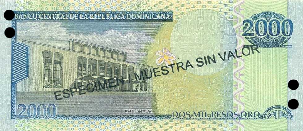 Back of Dominican Republic p174s3: 2000 Pesos Oro from 2004