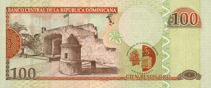Back of Dominican Republic p175a: 100 Pesos Oro from 2002