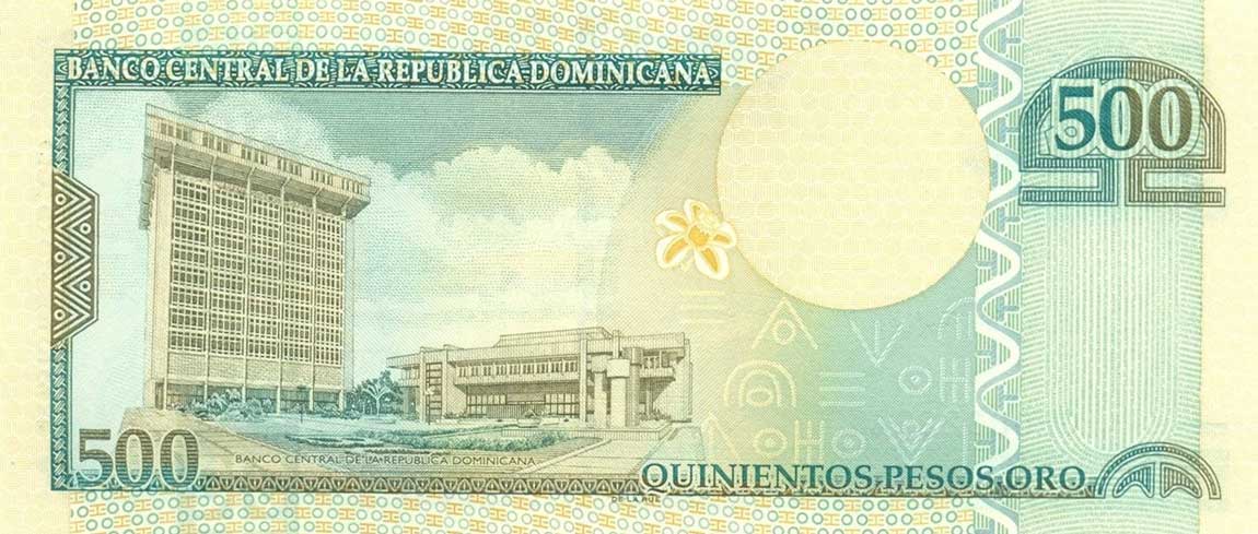 Back of Dominican Republic p179b: 500 Pesos Oro from 2009