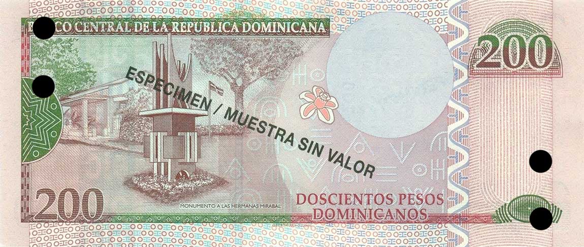 Back of Dominican Republic p185s: 200 Pesos Dominicanos from 2013