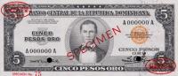 Gallery image for Dominican Republic p61s: 5 Pesos Oro