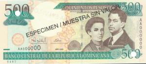 Gallery image for Dominican Republic p162s: 500 Pesos Oro