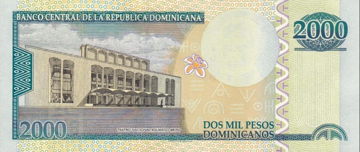 Back of Dominican Republic p188b: 2000 Pesos Dominicanos from 2012