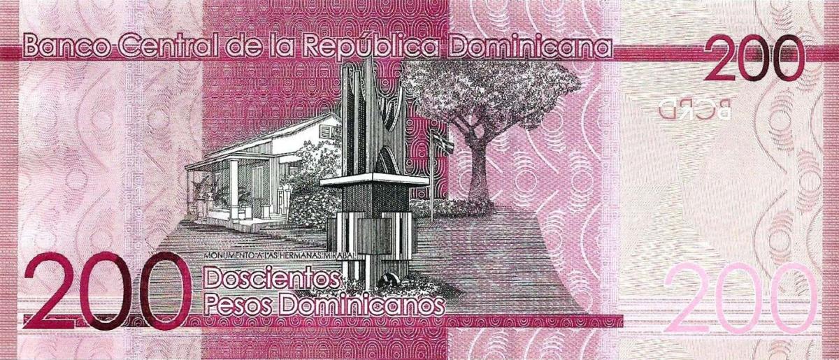 Back of Dominican Republic p191a: 200 Pesos Dominicanos from 2014
