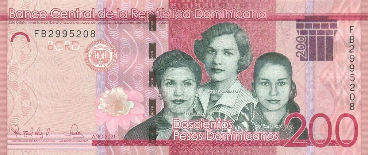 Front of Dominican Republic p191f: 200 Pesos Dominicanos from 2021