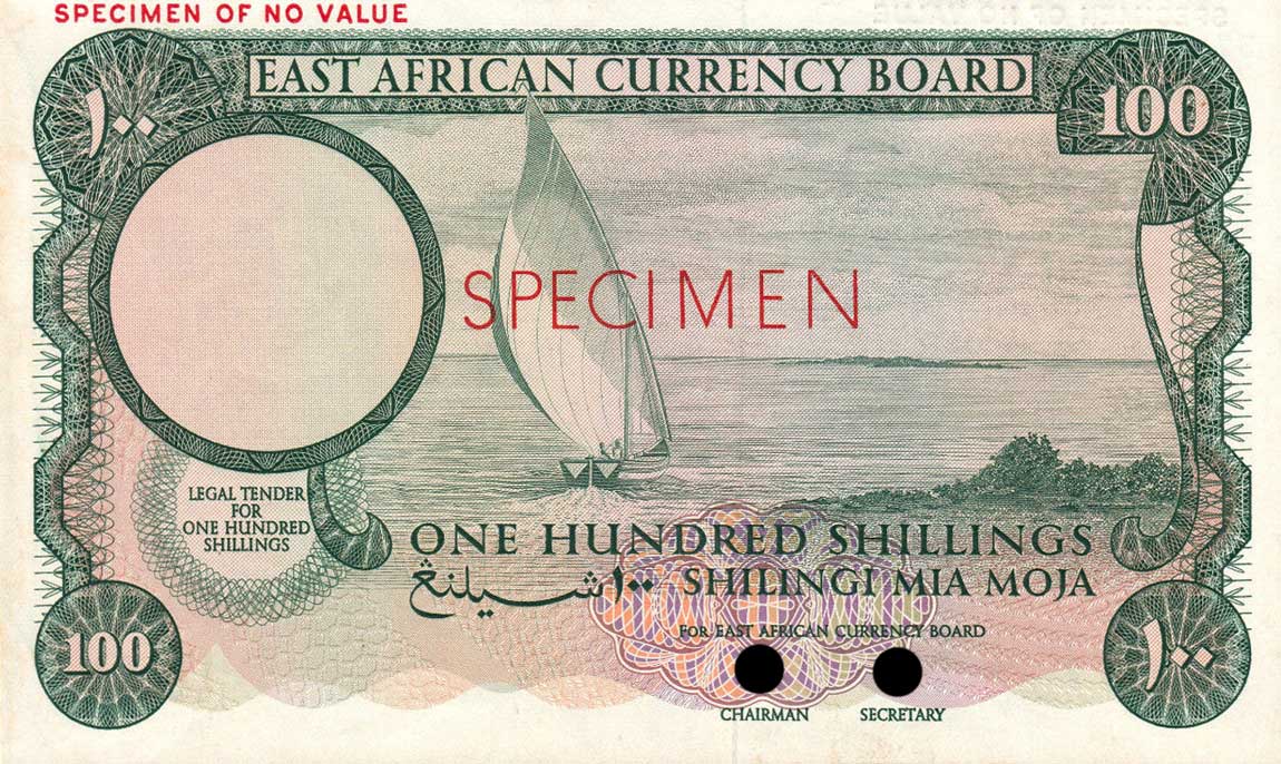 Front of East Africa p48ct: 100 Shillings from 1964