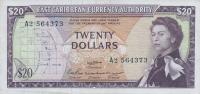 p15b from East Caribbean States: 20 Dollars from 1965