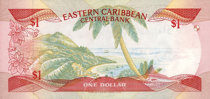 Back of East Caribbean States p17u: 1 Dollar from 1985