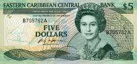 p22a1 from East Caribbean States: 5 Dollars from 1988