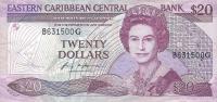 p24g1 from East Caribbean States: 20 Dollars from 1988