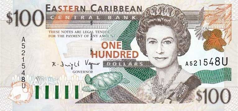 Back of East Caribbean States p41a: 100 Dollars from 2000