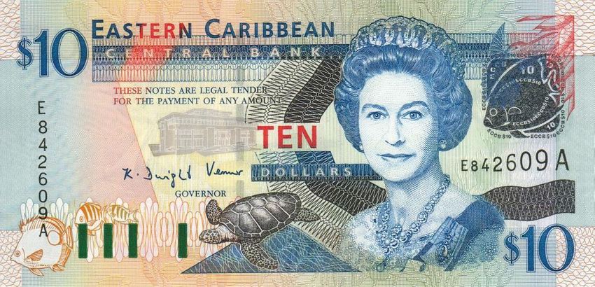 Front of East Caribbean States p43a: 10 Dollars from 2003