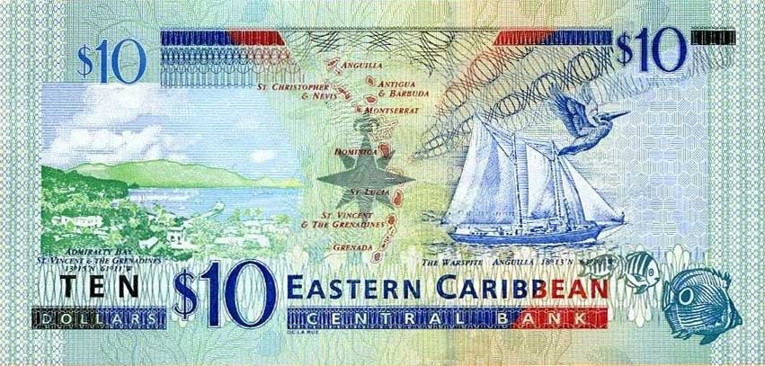 Back of East Caribbean States p43d: 10 Dollars from 2003