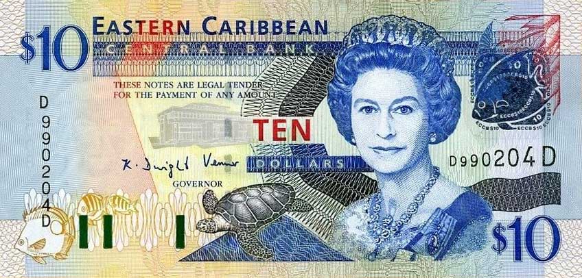 Front of East Caribbean States p43d: 10 Dollars from 2003