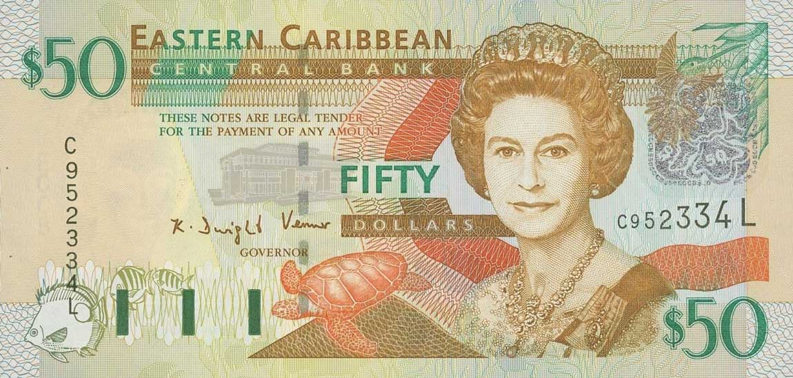 Front of East Caribbean States p45l: 50 Dollars from 2003