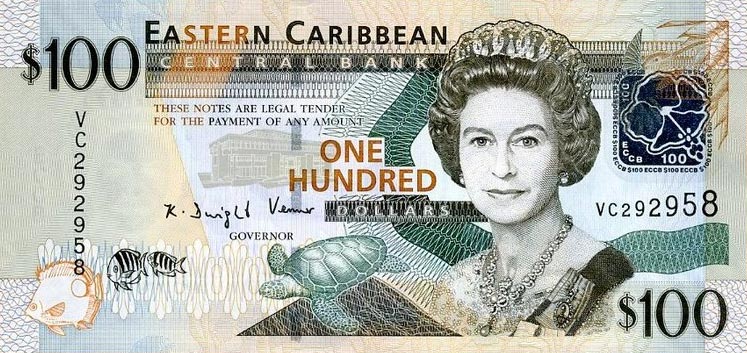 Front of East Caribbean States p51: 100 Dollars from 2008