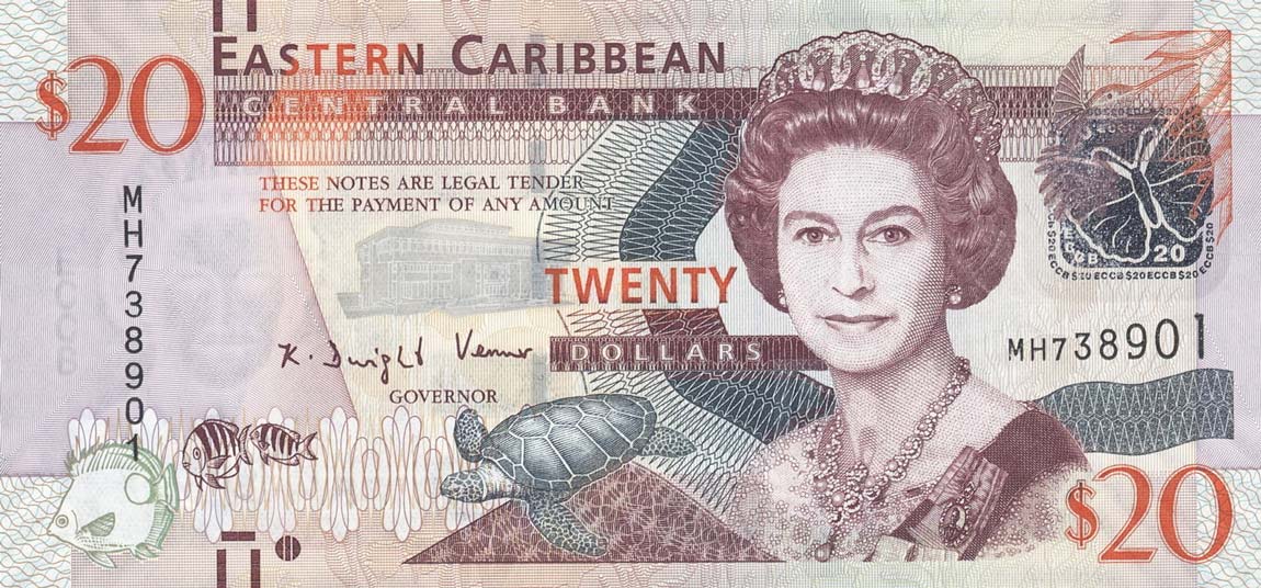 Front of East Caribbean States p53a: 20 Dollars from 2012