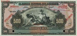 p96s from Ecuador: 500 Sucres from 1944