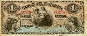 pS144a from Ecuador: 1 Peso from 1880