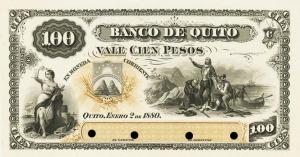 pS245p from Ecuador: 100 Pesos from 1880