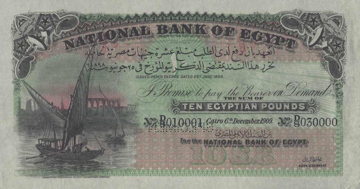 Front of Egypt p4: 10 Pounds from 1899