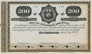 p16 from El Salvador: 200 Pesos from 1877